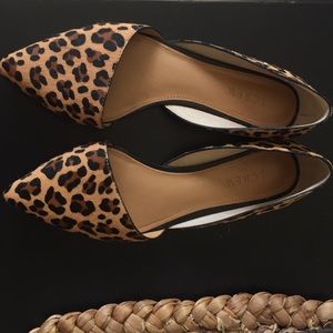 JCrew Leopard Calf Hair Flats